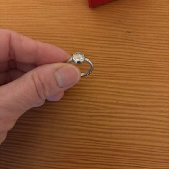 Me & Ro Platinum and Rose Cut Natural Diamond Ring Bezel Set .37 ctw - Picture 4 of 9